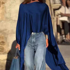 🍂Fall Specials🍂Loose-Fitting Long Sleeve Top with Irregular Hem