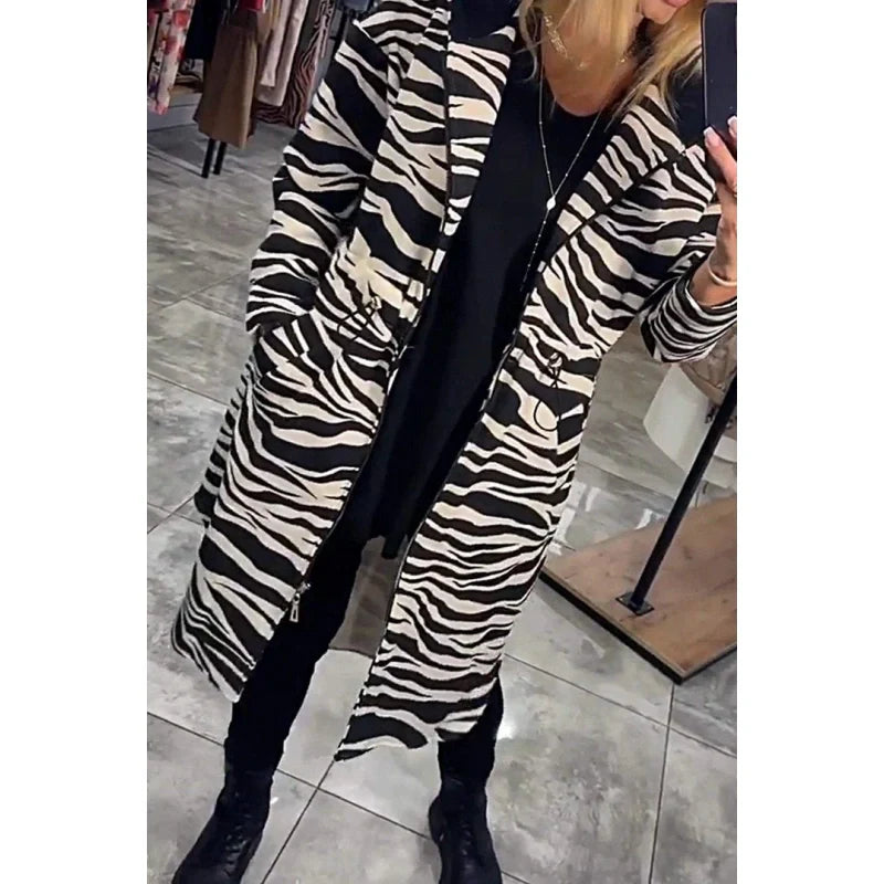 🍂Fall Specials🍂Women's Trendy Zebra & Leopard Pattern Coat