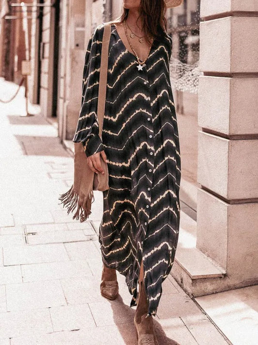 💃Seasonal Specials💃Boho Stripe Long Sleeves Dress