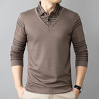 Now enjoy 50% discount🔥Men's Lapel Faux Two-Piece Warm Top