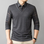 Now enjoy 50% discount🔥Men's Lapel Faux Two-Piece Warm Top