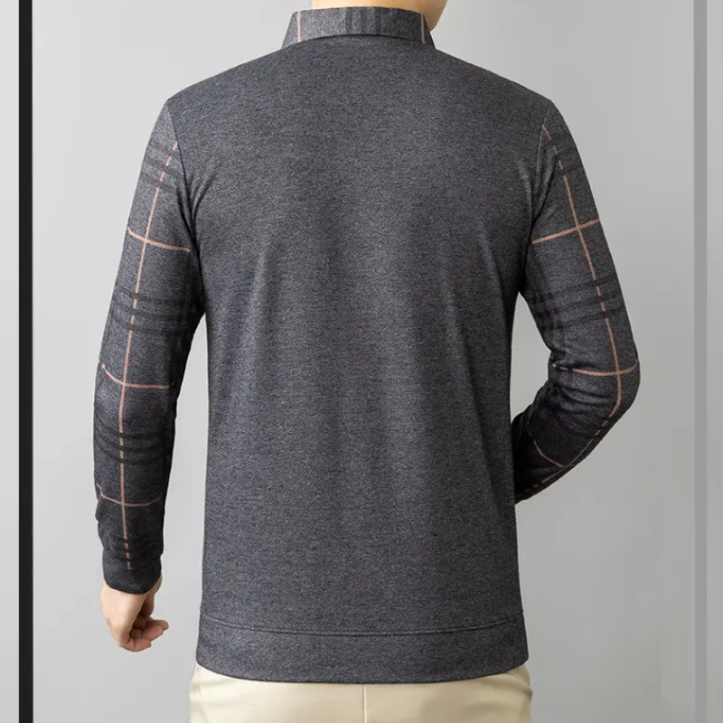 Now enjoy 50% discount🔥Men's Lapel Faux Two-Piece Warm Top
