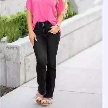 🍁New for autumn Women’s Casual High Waist Jeans with Pockets✈️2pcs free shipping