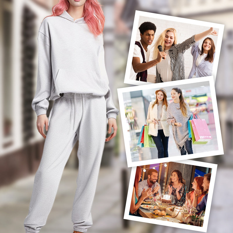 Loose Casual Hooded Sweatshirt & Pants