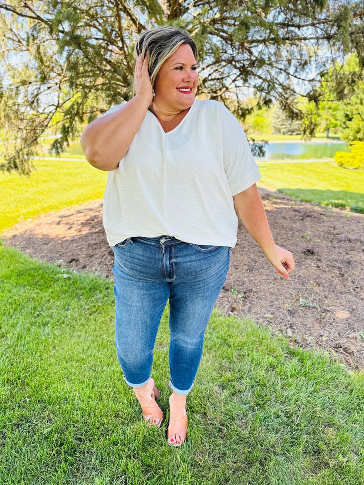 💗Hot Promotion 49% Off💗Tummy Control Cuffed Slim Fit Jeans