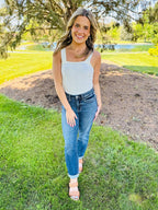 💗Hot Promotion 49% Off💗Tummy Control Cuffed Slim Fit Jeans