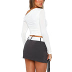 [Gift For Her] Women's Off Shoulder Long Sleeve Slimming Fit Tops