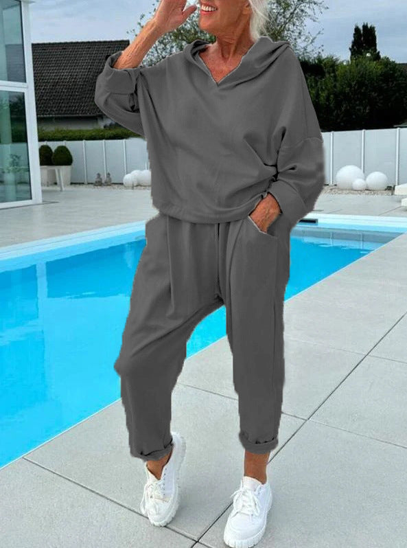 🍂 Limited Time 60% OFF🍂Women's comfytwo-piece hoodie set in plain colours