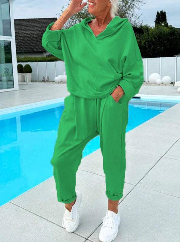 🍂 Limited Time 60% OFF🍂Women's comfytwo-piece hoodie set in plain colours