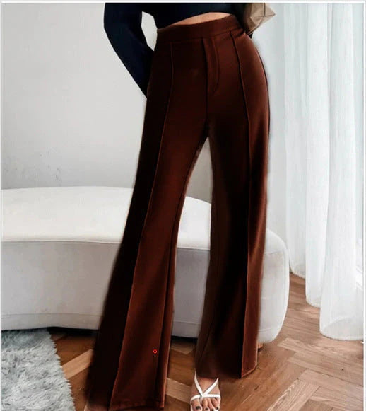 Crepe Pleated Pants