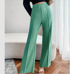 Crepe Pleated Pants