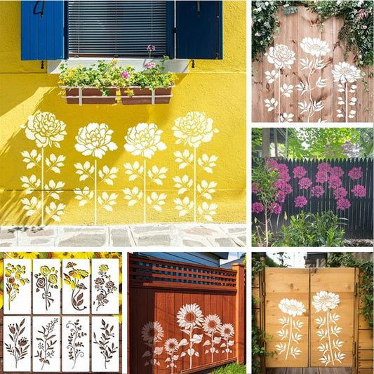 🔥Summer Hot Sale Promotion-49% OFF🌻Garden Fence Large Flower Stencils🖌️DIY decoration