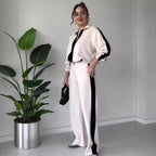 ⏳Limited Sale 51% OFF🌸Women’s Zipper Lapel Tops ＆ Pants 2-Piece Set