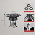 Self-Closing Floor Drain with Hair Catcher