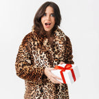 Black Friday Sale❄️Winter Specials❄️Women's Fashion Leopard Print Warm Faux Fur Mid-Length Coat