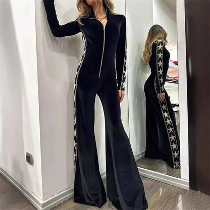 🖤Early Black Friday Sale:50% OFF🖤Women's Zip-Up Bell Bottom Jumpsuit