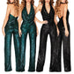 🖤Early Black Friday Sale:50% OFF🖤Women's Sparkly Sexy Halter Neck Slim Fit Jumpsuit