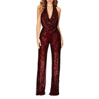 🖤Early Black Friday Sale:50% OFF🖤Women's Sparkly Sexy Halter Neck Slim Fit Jumpsuit