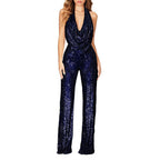 🖤Early Black Friday Sale:50% OFF🖤Women's Sparkly Sexy Halter Neck Slim Fit Jumpsuit