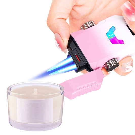 Creative Gift - Cool Decompression Gyro Double Straight Punch Lighter