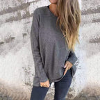 🖤Early Black Friday Sale:50% OFF🖤Women's Solid Round Neck Long Sleeve Tops