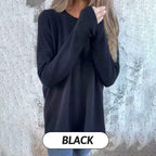 🖤Early Black Friday Sale:50% OFF🖤Women's Solid Round Neck Long Sleeve Tops