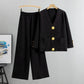 🔥Black Friday Sale 49% OFF🖤Gold Button Soft Knit Trouser Co-Ord✈️free shipping