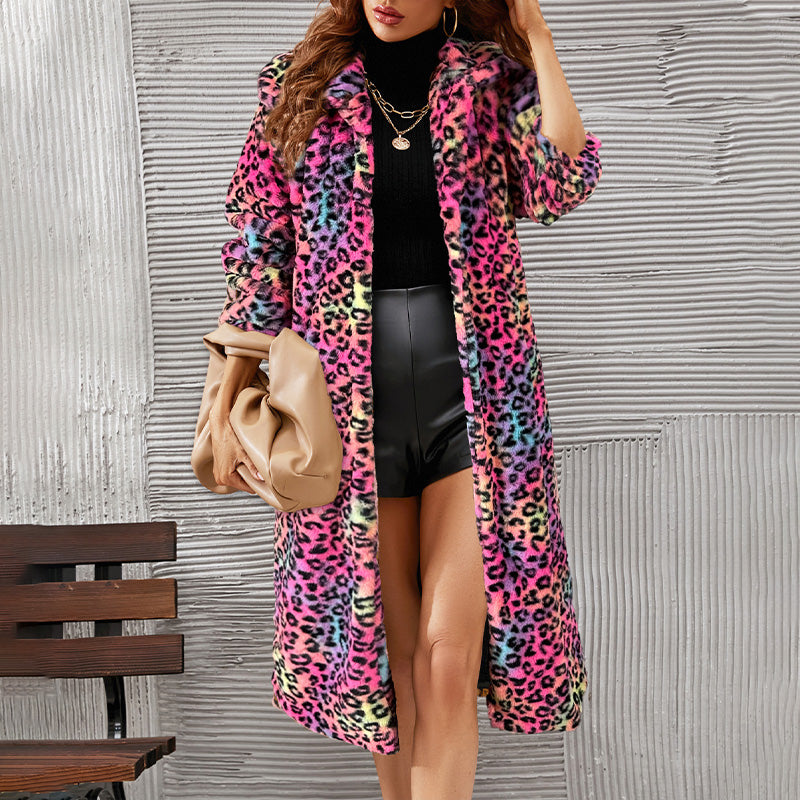 ❄️Winter Specials❄️ Women's Warm Leopard Print Faux Fur Coat ✈️ free shipping