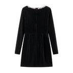 Elegant Square Neck Long Sleeve Dress