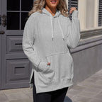 Women’s Casual Loose Split Hoodie with Front Pocket