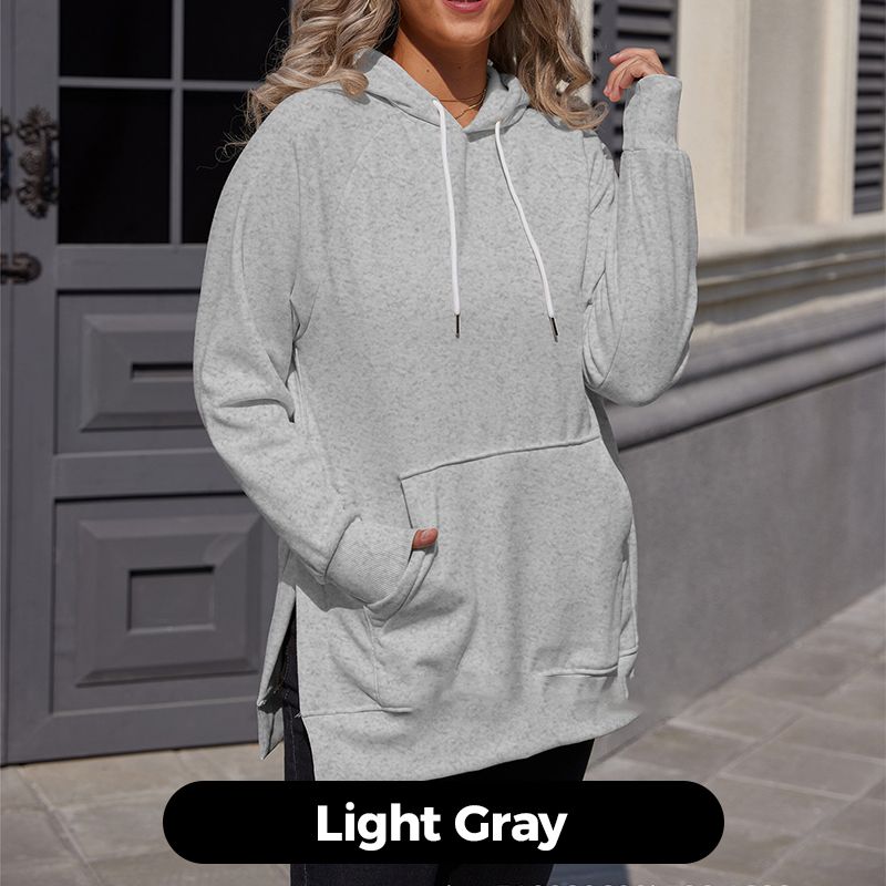 Women’s Casual Loose Split Hoodie with Front Pocket