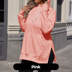 Women’s Casual Loose Split Hoodie with Front Pocket
