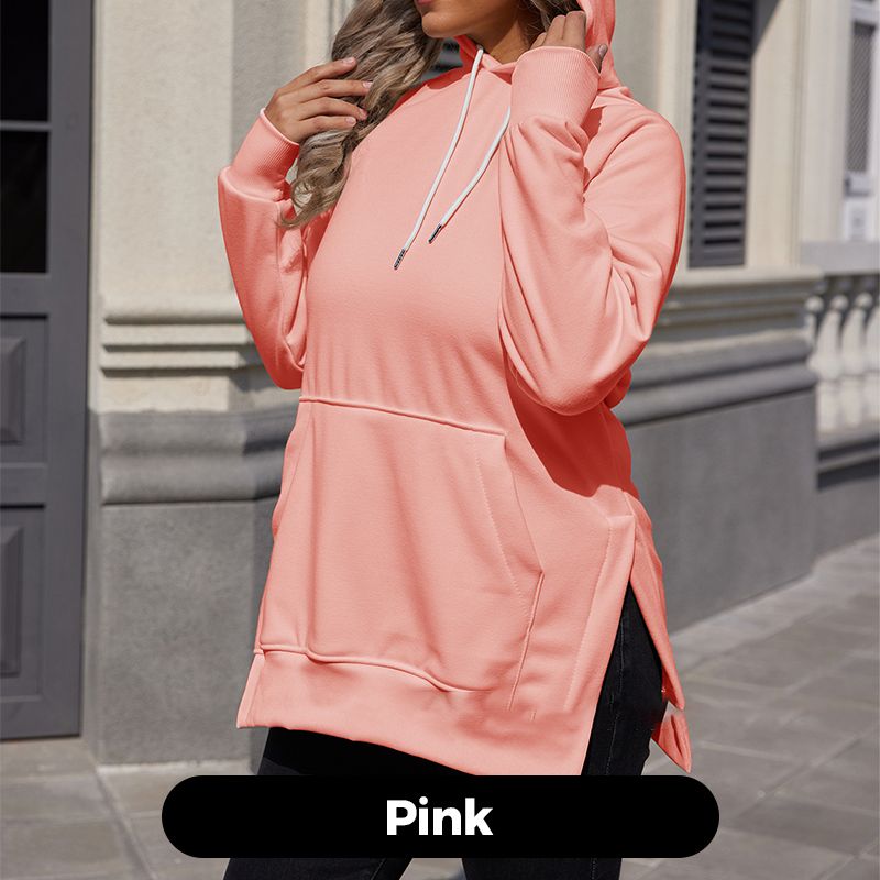 Women’s Casual Loose Split Hoodie with Front Pocket