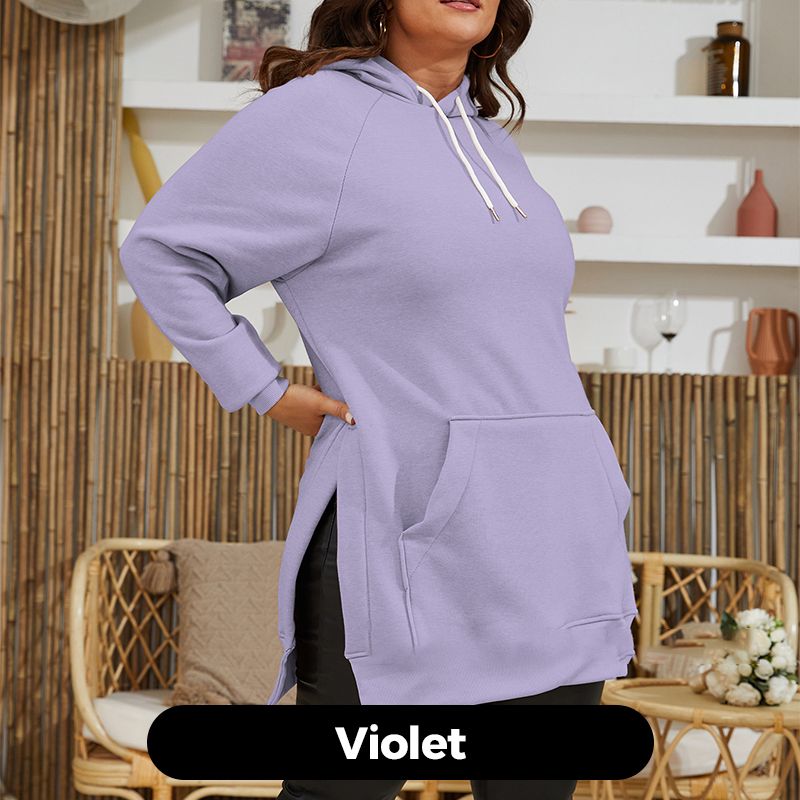 Women’s Casual Loose Split Hoodie with Front Pocket