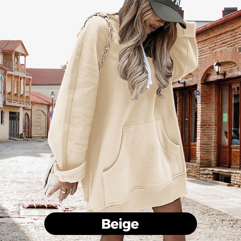 Women’s Casual Loose Split Hoodie with Front Pocket