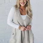 🎅Christmas Sale-50% OFF🎅Women's Loose-Fit V-Neck Sweater Vest with Pockets