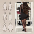 Women's Sexy V-Neck Mesh Rhinestone Bodycon Dress