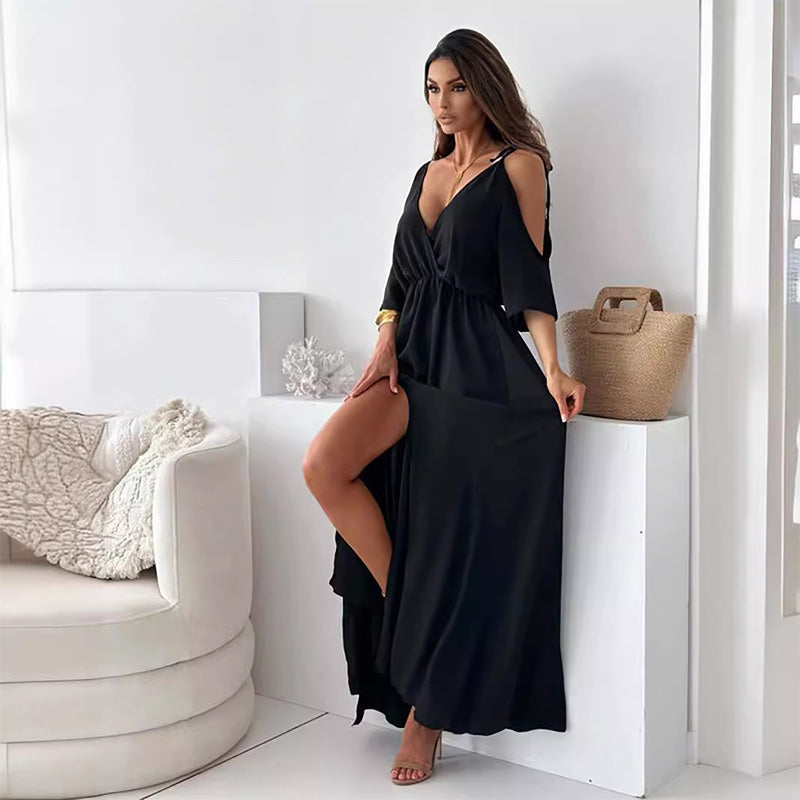 💖Limited Sale 49% OFF💖Women’s Elegant Sexy V Neck Side Slit Dress🤩🌷