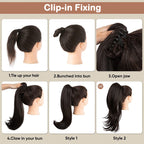 💜 LAST DAY PROMOTION - 50%OFF💜18 Inch Curly Wavy Frizzy Hair Extension with Ponytail✈️ free shipping