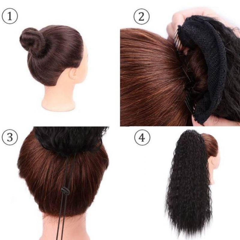 🔥LIMITED SALE 50% OFF🔥Curly Wavy Frizzy Hair Extension with Ponytail