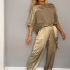 🔥Hot Sale - 50% off🔥Women's Round-Neck Top & Pants 2-Piece Set