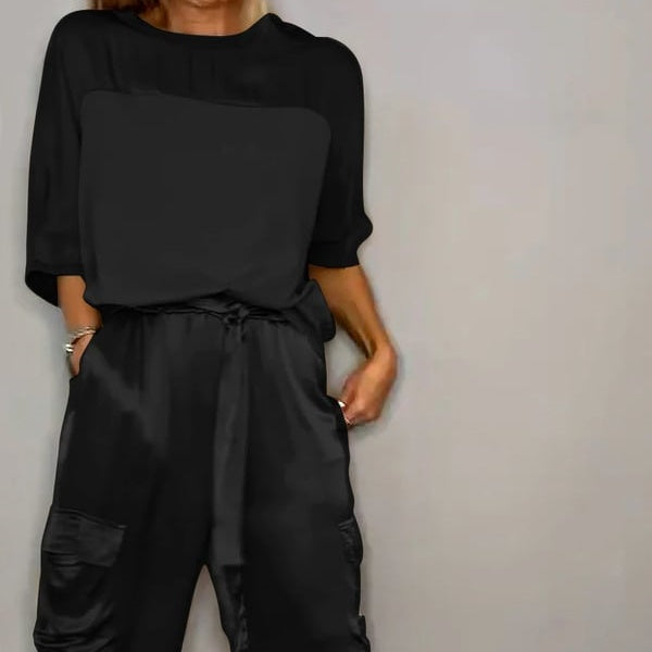 🔥Hot Sale - 50% off🔥Women's Round-Neck Top & Pants 2-Piece Set