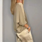 🔥Hot Sale - 50% off🔥Women's Round-Neck Top & Pants 2-Piece Set