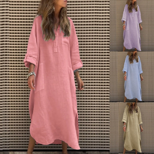 🌸Spring Specials💐 Women’s Casual Solid Color Long Sleeve Dress with Pockets