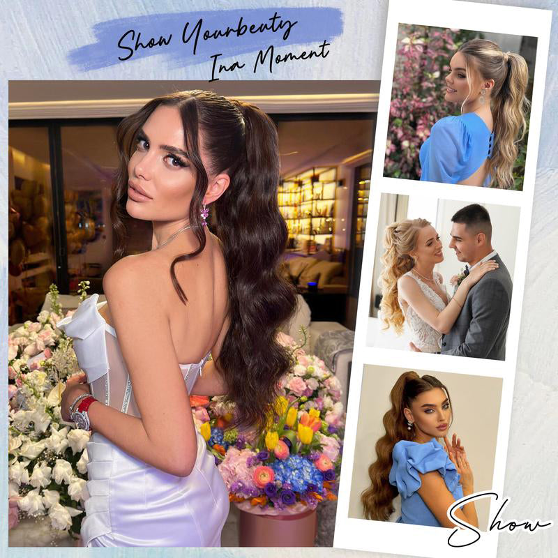 💜Limited time promotion 50%OFF💜Clip-on Wavy Ponytail Extension