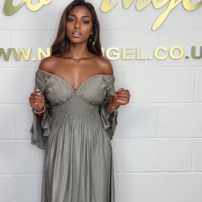 💕 TOP DEAL 💕Women's Flowy Ruffle High Waist Dress