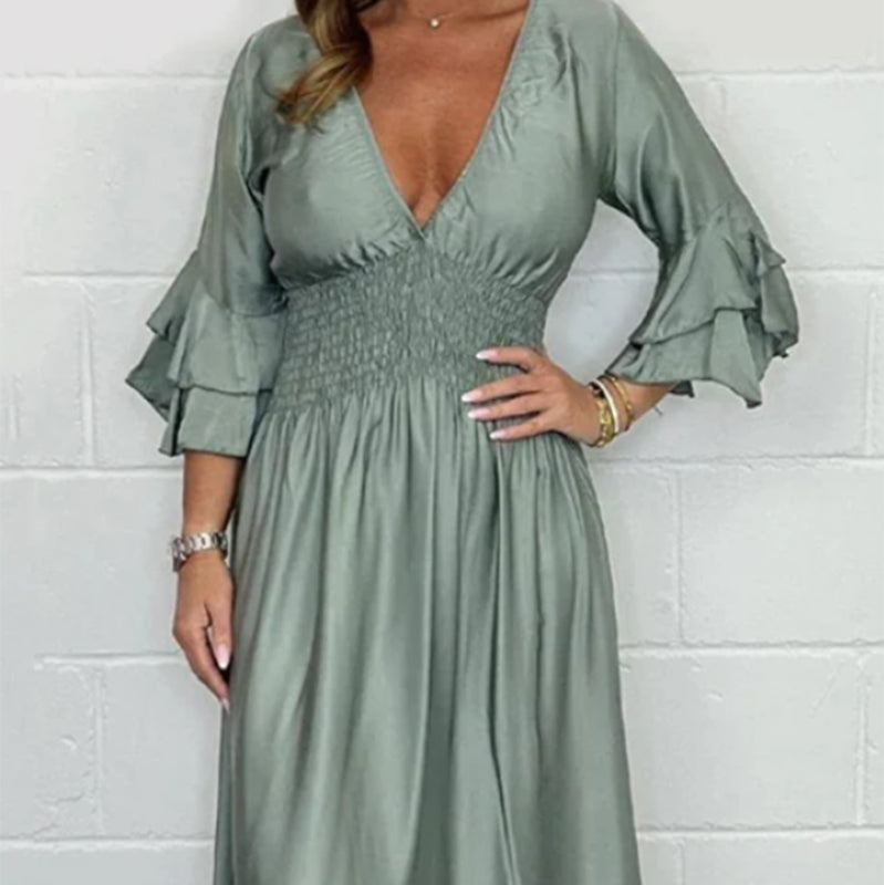 💕 TOP DEAL 💕Women's Flowy Ruffle High Waist Dress