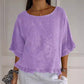 Women's Solid Round-Neck Short Sleeve Ruffle Tops