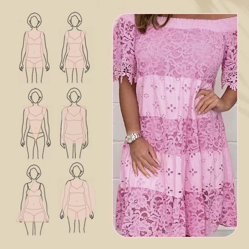 🎉2025 New Products Hot Sale✨Lace Hollow Patchwork Strapless Dress For Women