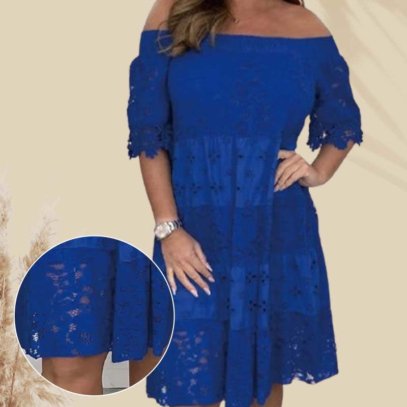 🎉2025 New Products Hot Sale✨Lace Hollow Patchwork Strapless Dress For Women